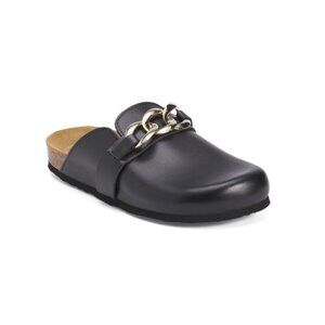 PLAKTON Black Made In Spain Leather Home Comfort Footbed Sandals